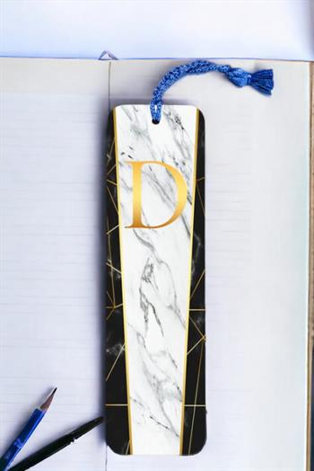 Mermer Tasarım Gold Baş Harfli Metal Kitap Ayracı