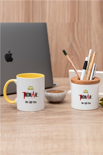 Mimar Renkli Kupa Bardak ve Kalemlik