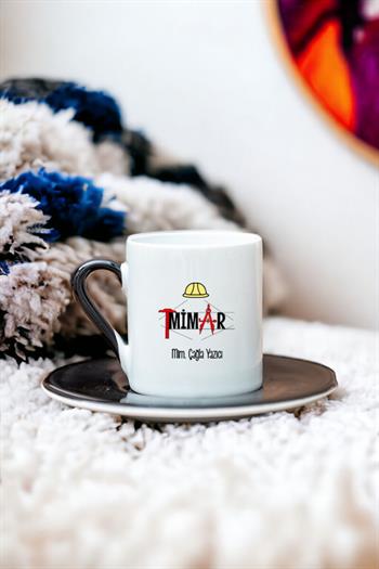 Mimar Renkli Türk Kahvesi Fincanı