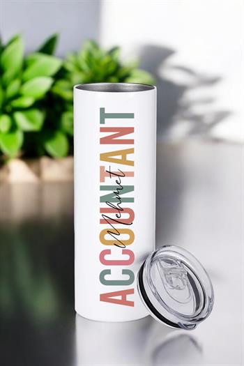 Muhasebeciye Hediye İsme Özel Çelik Pipetli Termos Bardak