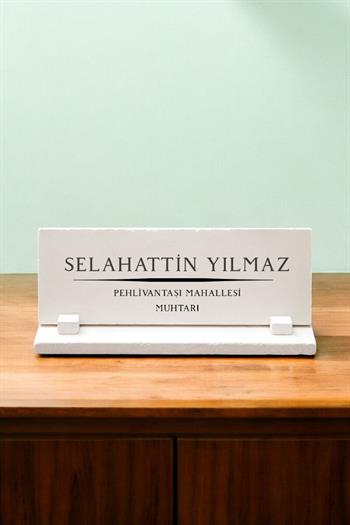 Muhtarlara Hediye Kişiye Özel Muhtar Masa İsimliği