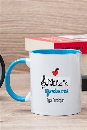 Müzik Öğretmeni İçi Renkli Kupa Bardak