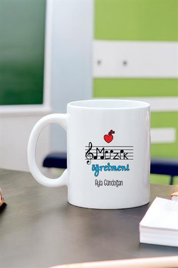 Müzik Öğretmenine Hediye Beyaz Kupa Bardak