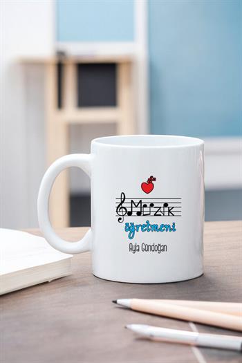 Müzik Öğretmenine Hediye Beyaz Kupa Bardak