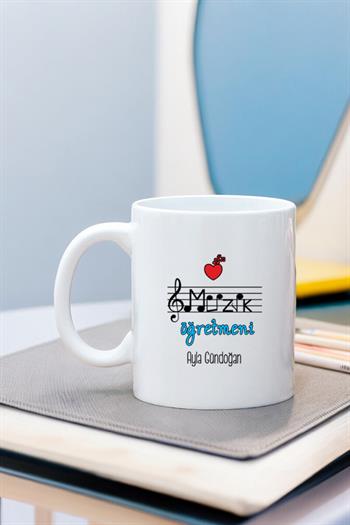 Müzik Öğretmenine Hediye Beyaz Kupa Bardak