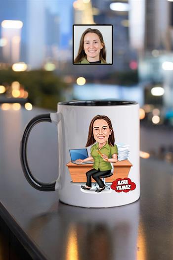 Ofis Arkadaşına Hediye Kişiye Özel Ofis Karikatürlü Kupa Bardak