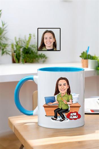 Ofis Arkadaşına Hediye Kişiye Özel Ofis Karikatürlü Kupa Bardak