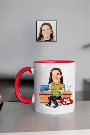 Ofis Arkadaşına Hediye Kişiye Özel Ofis Karikatürlü Kupa Bardak