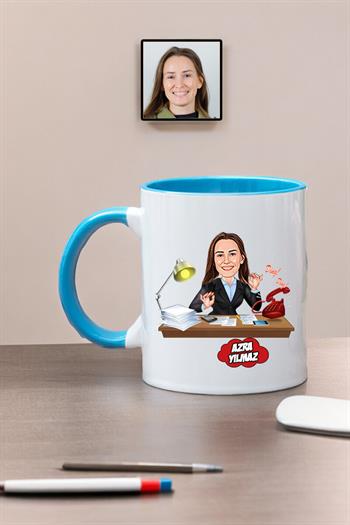 Ofis Hediyesi Kadın Temalı Kişiye Özel Ofis Karikatürlü Kupa