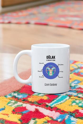 Oğlak Burcuna Hediye Kişiye Özel Kupa Bardak