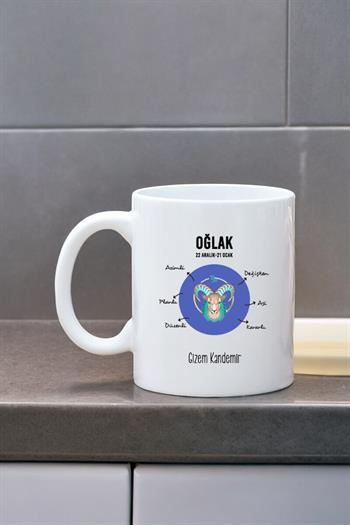 Oğlak Burcuna Hediye Kişiye Özel Kupa Bardak