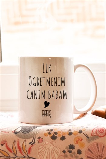 Öğretmen Babaya Hediye Beyaz Kupa Bardak