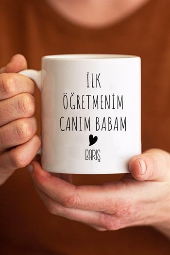 Öğretmen Babaya Hediye Beyaz Kupa Bardak