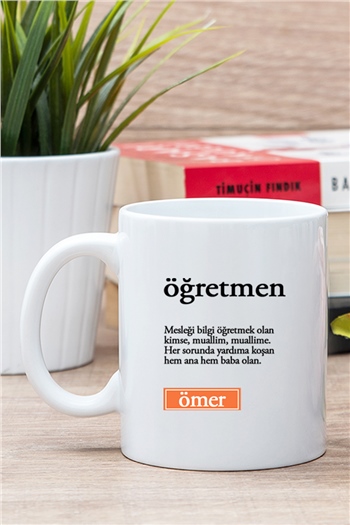 Öğretmen Kelime Anlamı Beyaz Kupa Bardak