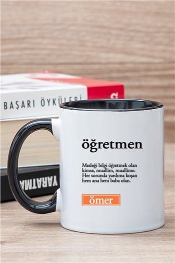 Öğretmen Kelime Anlamı İçi Renkli Kupa Bardak