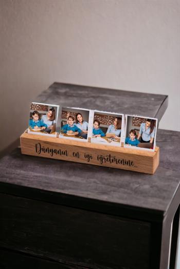 Öğretmene Anlamlı Hediye Fotoğraflı Ahşap Stand