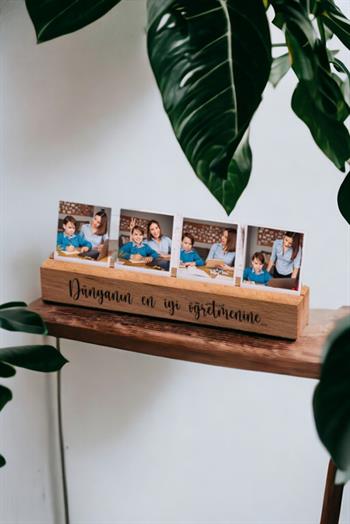 Öğretmene Anlamlı Hediye Fotoğraflı Ahşap Stand