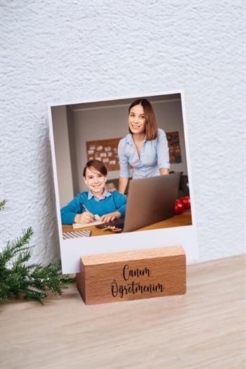 Öğretmene Hediye Ahşap Standlı Polaroid Fotoğraf Seti