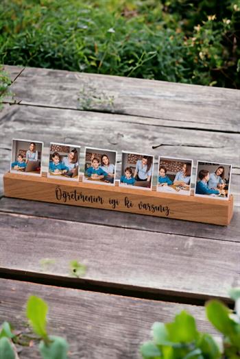 Öğretmene Özel Hediye Fotoğraflı Ahşap Stand