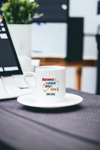 Öğretmenler Günü Beyaz Türk Kahvesi Fincanı