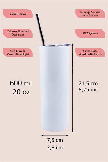 Öğretmenler Günü Hediyesi Çelik Pipetli Termos Bardak