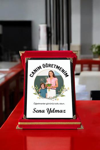 Öğretmenler Günü Hediyesi Fotoğraflı ve Mesajlı Plaket