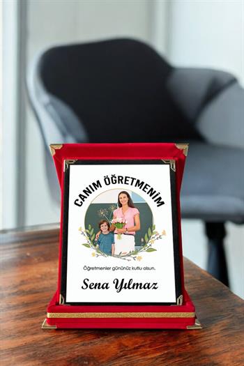 Öğretmenler Günü Hediyesi Fotoğraflı ve Mesajlı Plaket