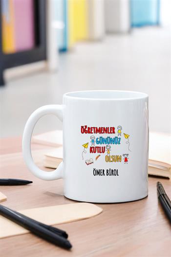 Öğretmenler Günü Hediyesi Mesajlı Beyaz Kupa Bardak