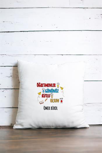 Öğretmenler Günü Saten Kare Yastık