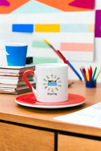 Okul Öncesi Öğretmeni Renkli Türk Kahvesi Fincanı