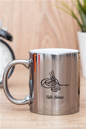 Osmanlı Tuğralı İsme Özel Gold - Silver Kupa Bardak