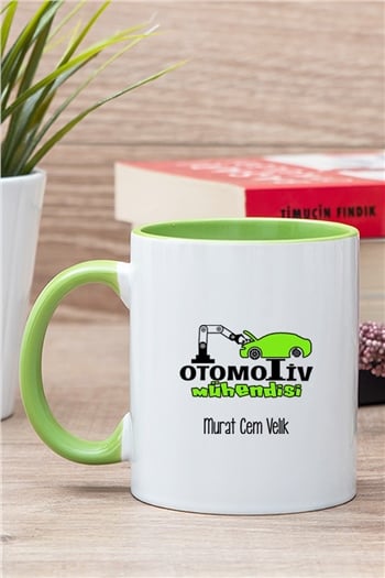 Otomotiv Mühendisi İçi Renkli Kupa Bardak