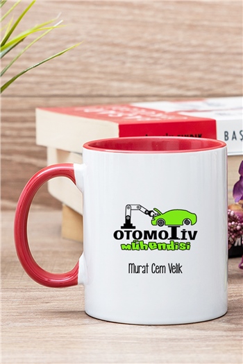 Otomotiv Mühendisi İçi Renkli Kupa Bardak