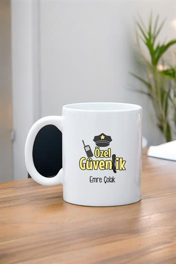 Özel Güvenlik Görevlisine Hediye Beyaz Kupa Bardak
