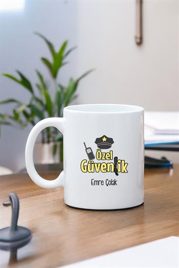 Özel Güvenlik Görevlisine Hediye Beyaz Kupa Bardak