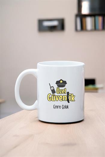 Özel Güvenlik Görevlisine Hediye Beyaz Kupa Bardak