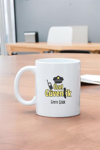 Özel Güvenlik Görevlisine Hediye Beyaz Kupa Bardak