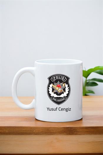 Özel Harekat Polisine Hediye Beyaz Kupa Bardak