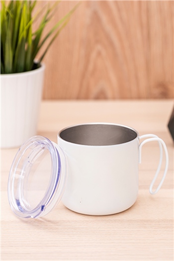 Özel Seri Beyaz Çelik Bardak Termos 240 Ml