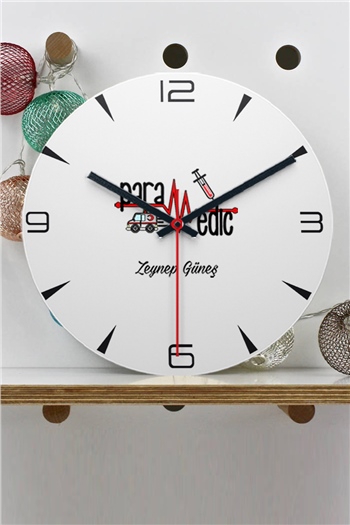 Paramedik Ahşap Duvar Saati