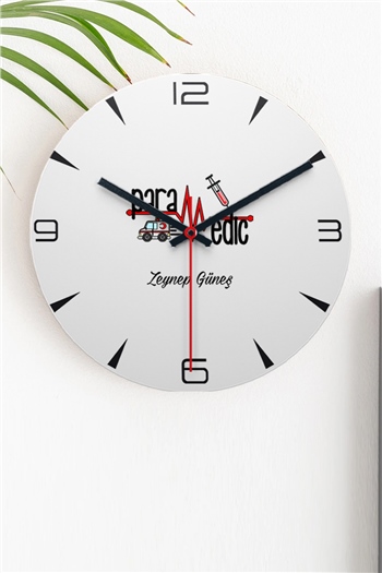 Paramedik Ahşap Duvar Saati