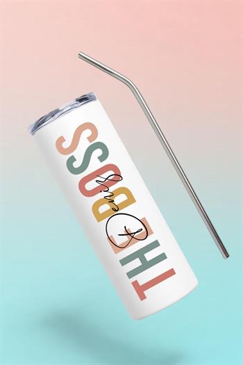 Patrona Hediye İsme Özel Çelik Pipetli Termos Bardak