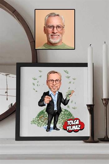 Patrona Teşekkür Hediyesi Karikatürlü Kare Çerçeve