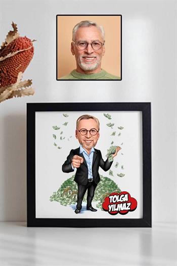 Patrona Teşekkür Hediyesi Karikatürlü Kare Çerçeve