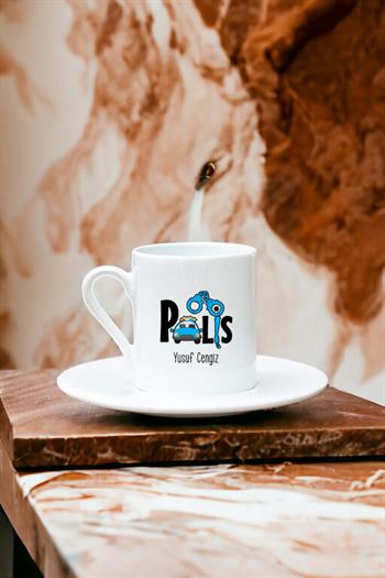 Polis Beyaz Türk Kahvesi Fincanı