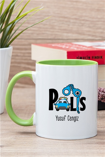 Polis İçi Renkli Kupa Bardak