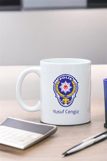 Polis Logolu Beyaz Kupa Bardak
