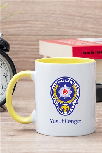 Polis Logolu İçi Renkli Kupa Bardak