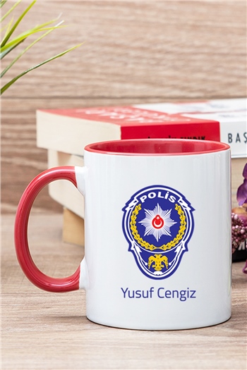 Polis Logolu İçi Renkli Kupa Bardak