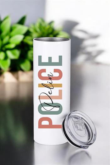 Polise Hediye İsme Özel Çelik Pipetli Termos Bardak